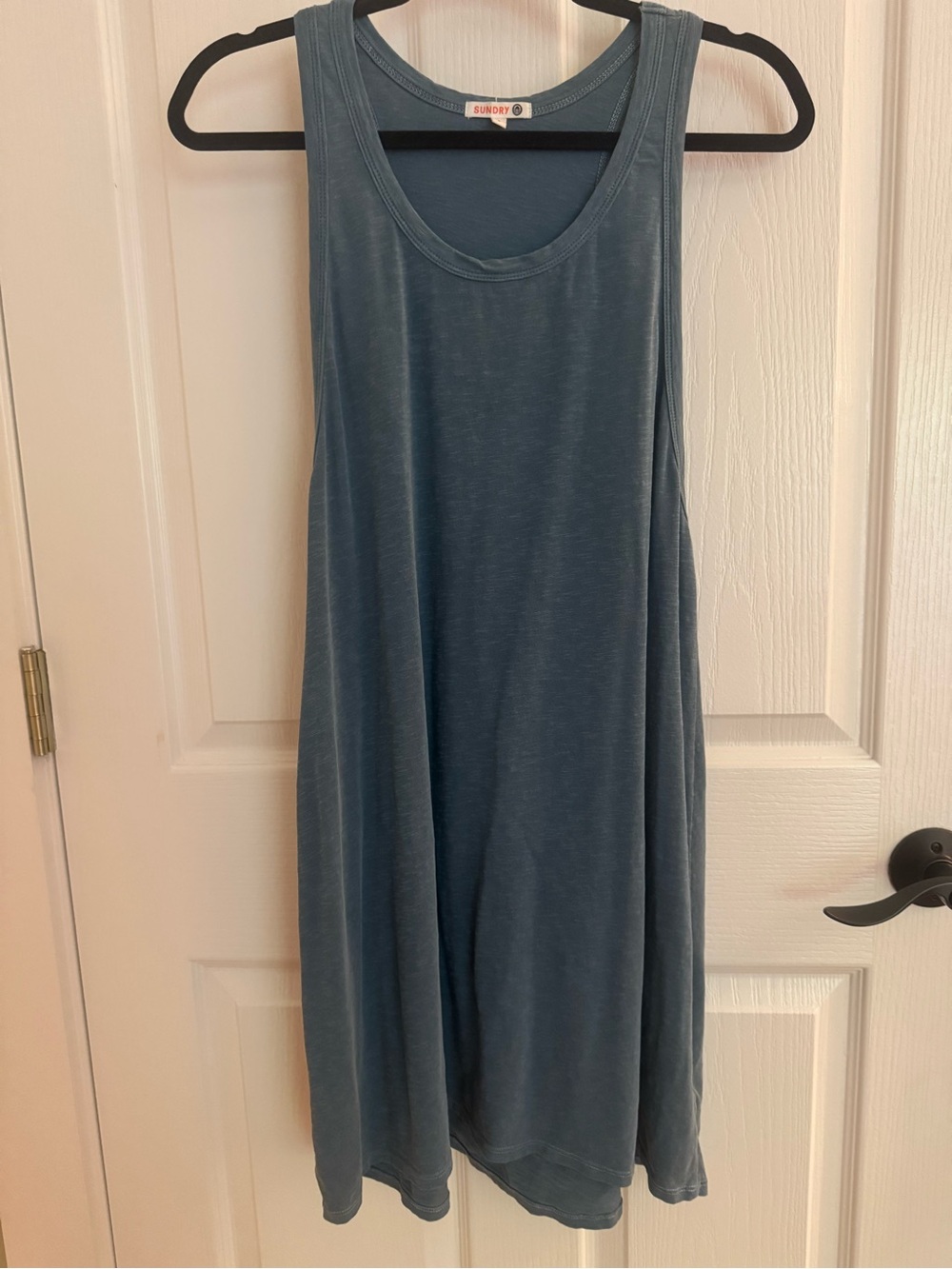 Sundry Teal Scoop Neck Tank Top